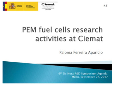 PEMFC fuel cell research activities at Ciemat